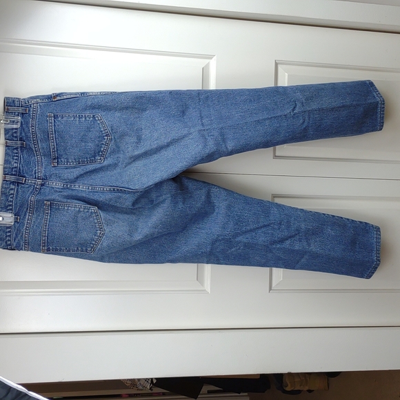 Lands' End Classic 100% Cotton Denim 5 Pocket Hi Waist Straight Leg Blue Jeans - Picture 8 of 13